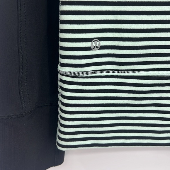 Lululemon Daily Yoga Jacket Classic Stripe Mint Moment Black 6 EUC - Picture 8 of 13